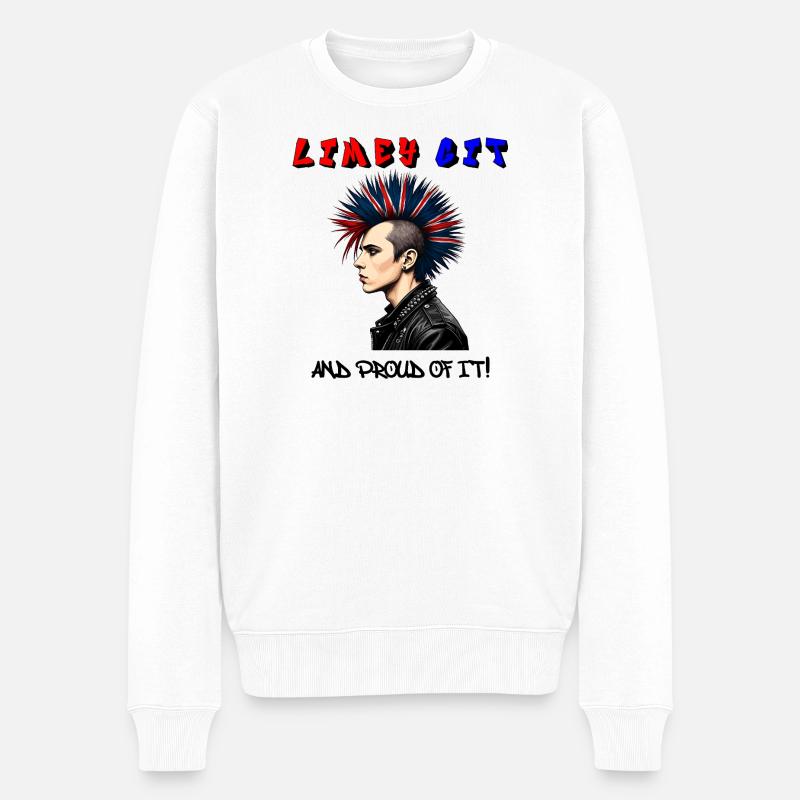Limey Git — et fier de l’être ! Punk rock britannique - Pull Premium bio Homme - blanc