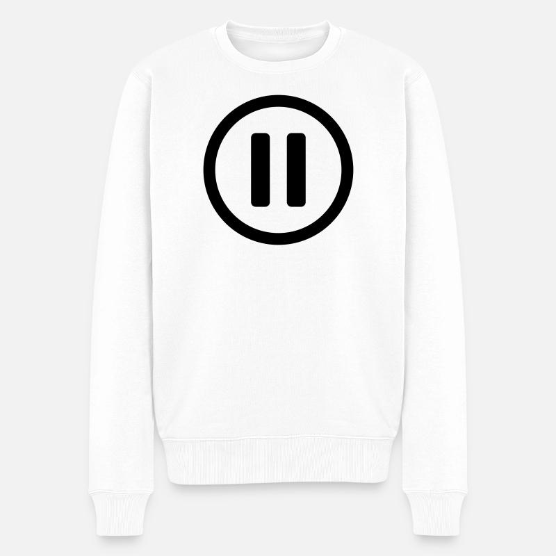 Icône Pause - Pull Premium bio Homme - blanc