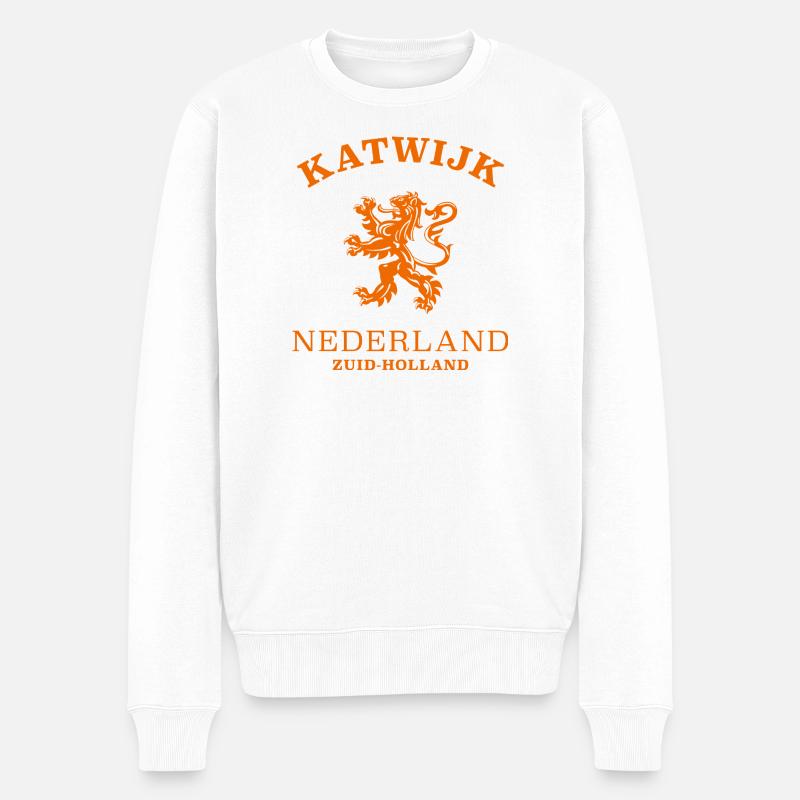 Katwijk Netherlands Niederlande - Männer Premium Bio Pullover - Weiß