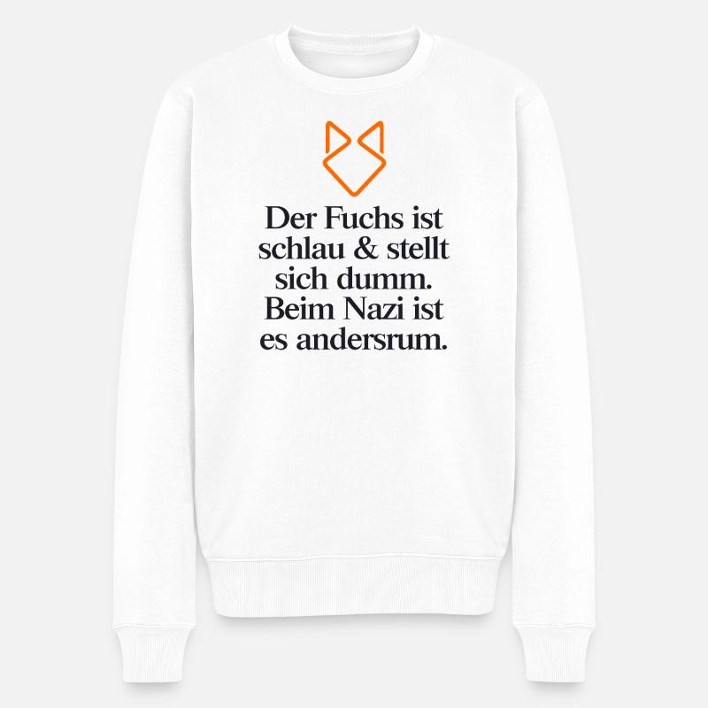 STATEMENT GEGEN RECHTS - Männer Premium Bio Pullover - Weiß