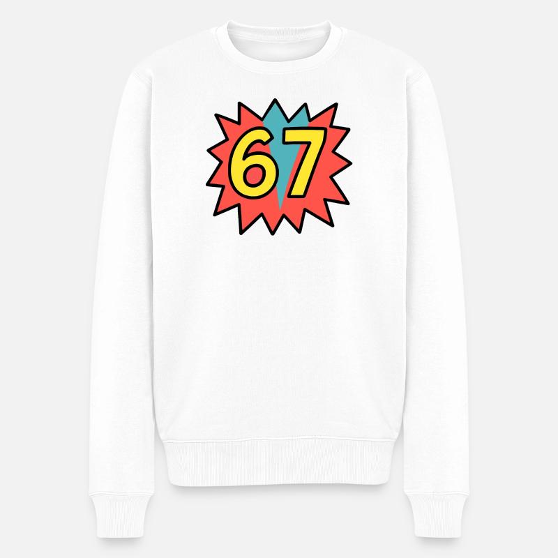 67 - Männer Premium Bio Pullover - Weiß