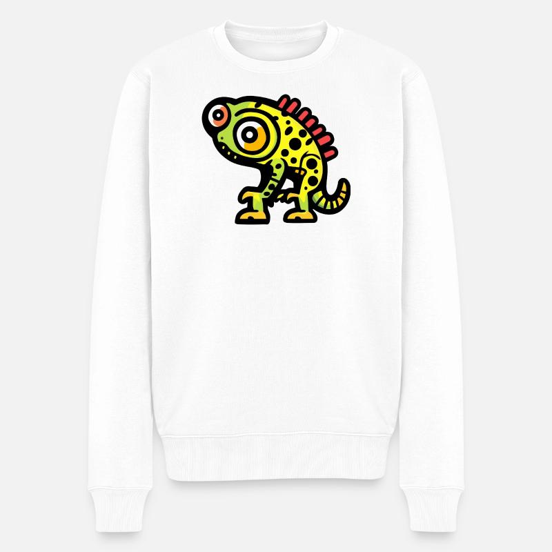 Chameleon Halloween Comic Lustig - Männer Premium Bio Pullover - Weiß