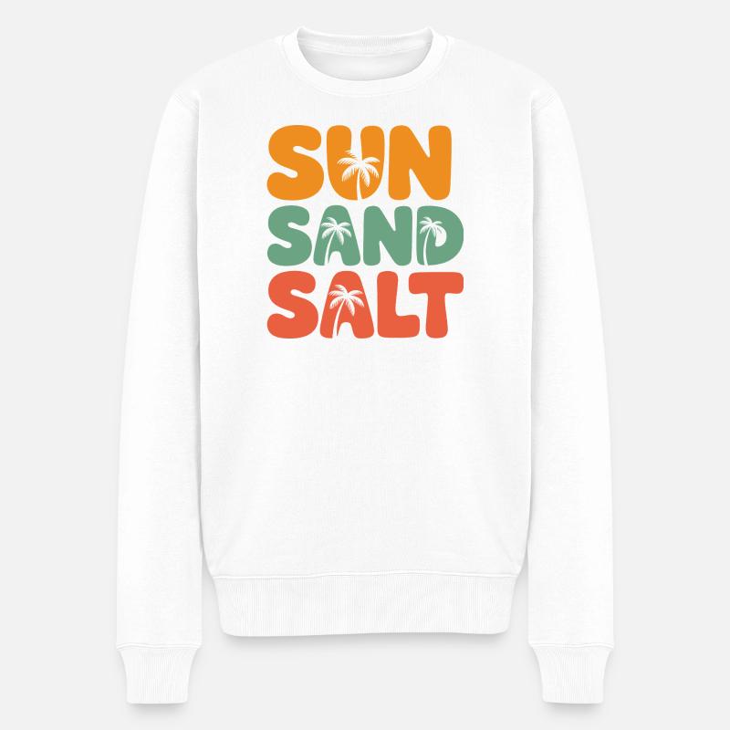 Été - Soleil, sel et sable - Pull Premium bio Homme - blanc