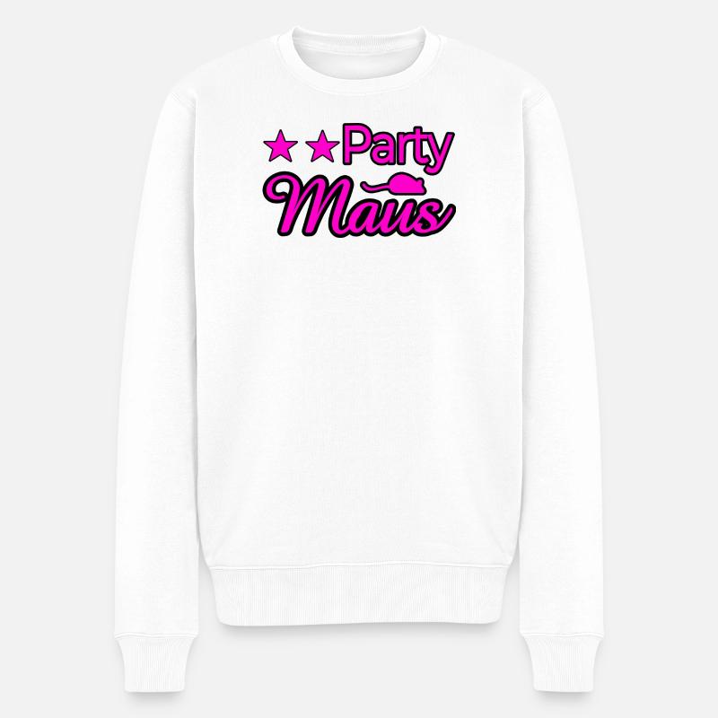 Party - Männer Premium Bio Pullover - Weiß