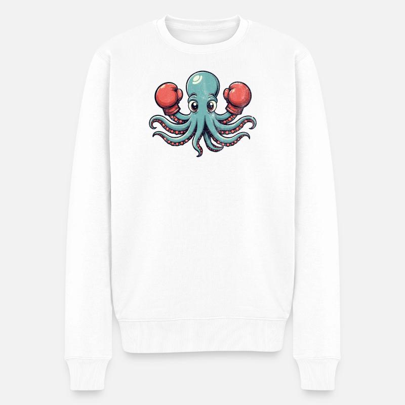 Boxe Pieuvre - Pull Premium bio Homme - blanc