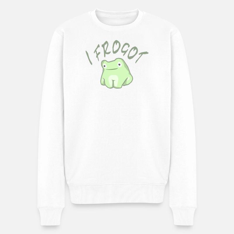 Frogot-Licht - Männer Premium Bio Pullover - Weiß