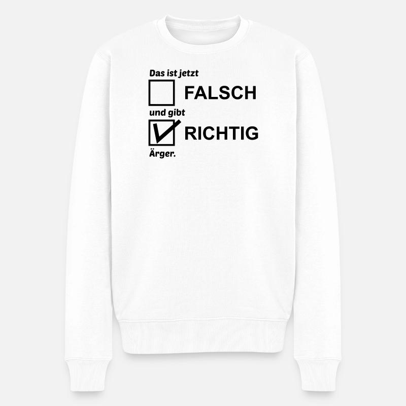 Richtig Aerger - Männer Premium Bio Pullover - Weiß