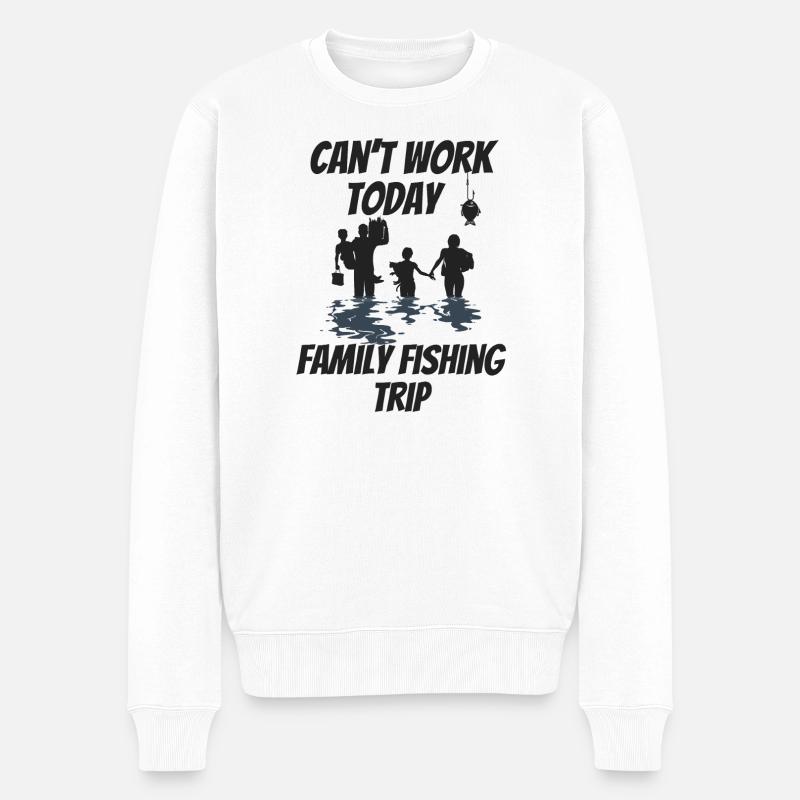 Angelausflug mit der Familie - Männer Premium Bio Pullover - Weiß