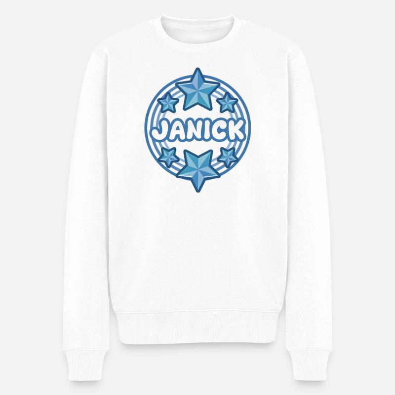 Geschenk für Janick - Männer Premium Bio Pullover - Weiß