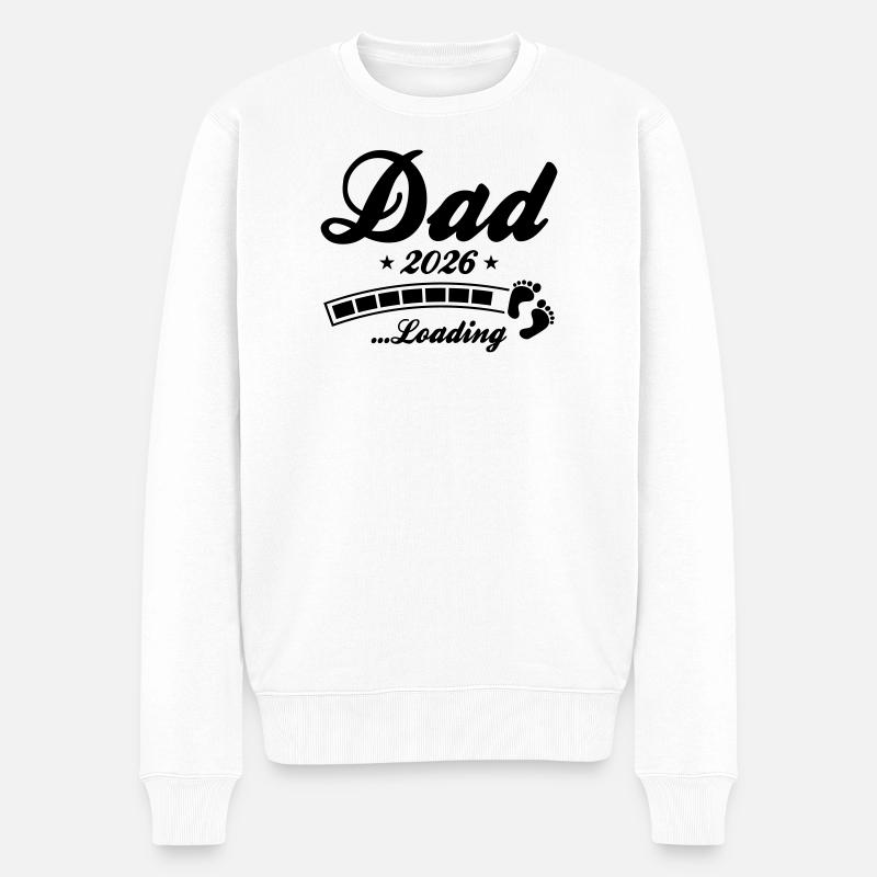 Dad 2026 Loading Papa - Männer Premium Bio Pullover - Weiß