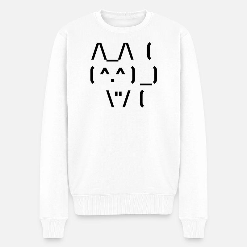 Chat mignon ASCII - Pull Premium bio Homme - blanc