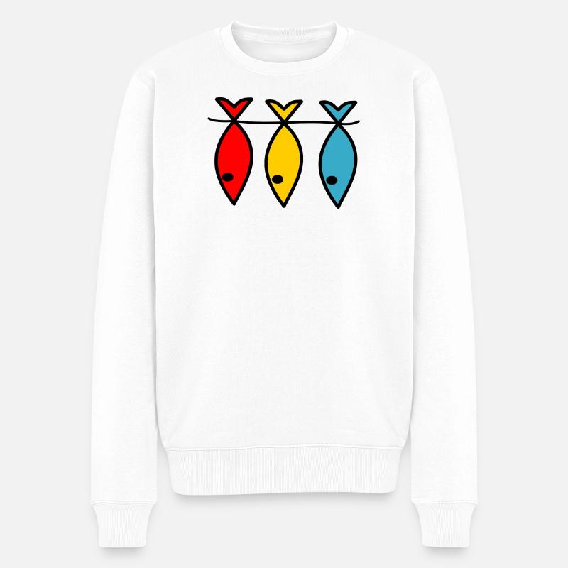 PÊCHE. RETRAITE. RETRAITE. RETRAITEE - Pull Premium bio Homme - blanc