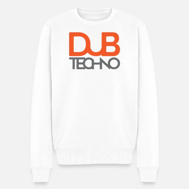 Dub Techno Logo T-Shirt - Männer Premium Bio Pullover - Weiß