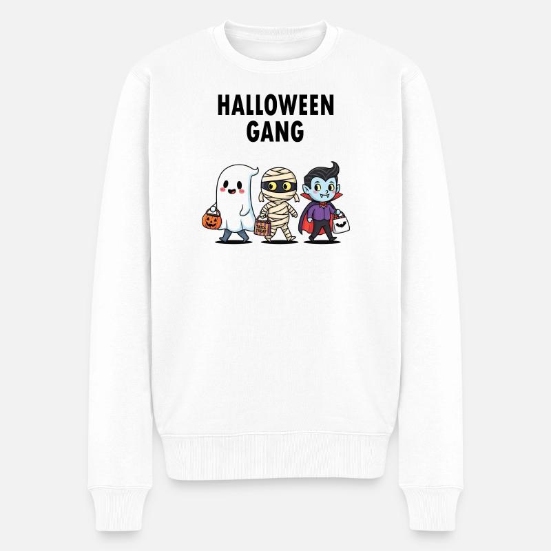🎃 Halloween Gang Kids 🎃 - Männer Premium Bio Pullover - Weiß