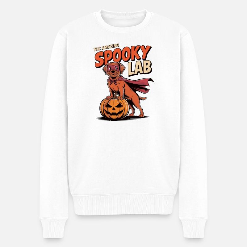 Spuk Foxred Lab Halloween Hund - Männer Premium Bio Pullover - Weiß