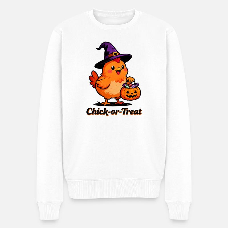 Chick-Or-Treat - Männer Premium Bio Pullover - Weiß
