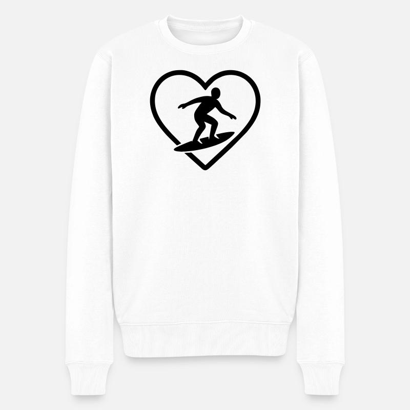 Coeur du surf - Pull Premium bio Homme - blanc