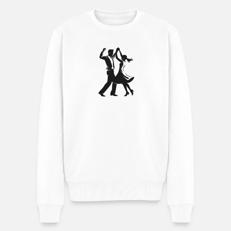 Couple dansant - Logo Cool Silhouette - Pull Premium bio Homme - blanc