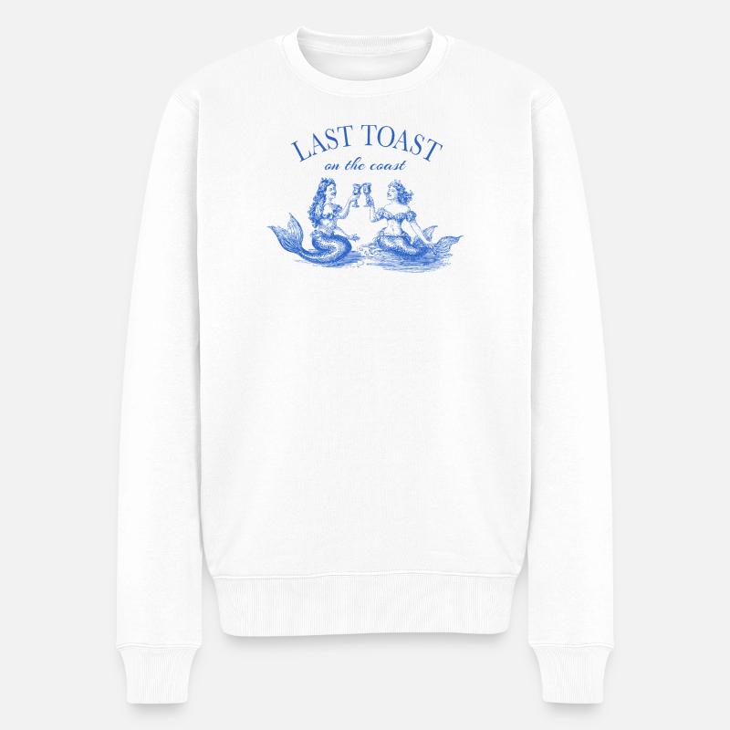 Letzter Toast an der Küste - Junggesellinnen-Spruch - Männer Premium Bio Pullover - Weiß