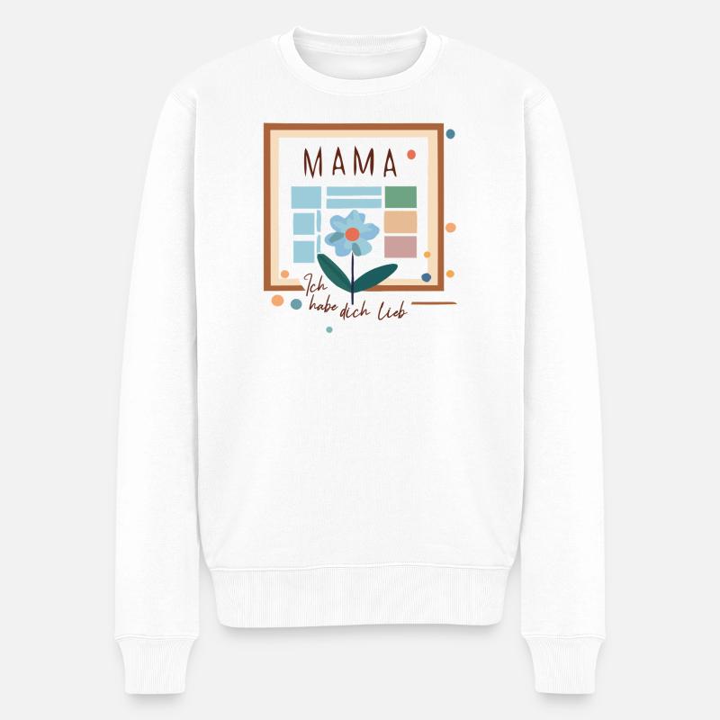 Mama Blumengruß - Männer Premium Bio Pullover - Weiß