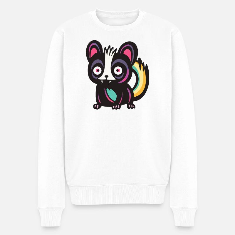 Stinktier Halloween Comic Lustig - Männer Premium Bio Pullover - Weiß