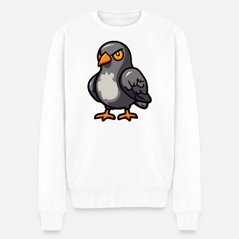 Colombe Oiseau Halloween Bande dessinée Drôle - Pull Premium bio Homme - blanc