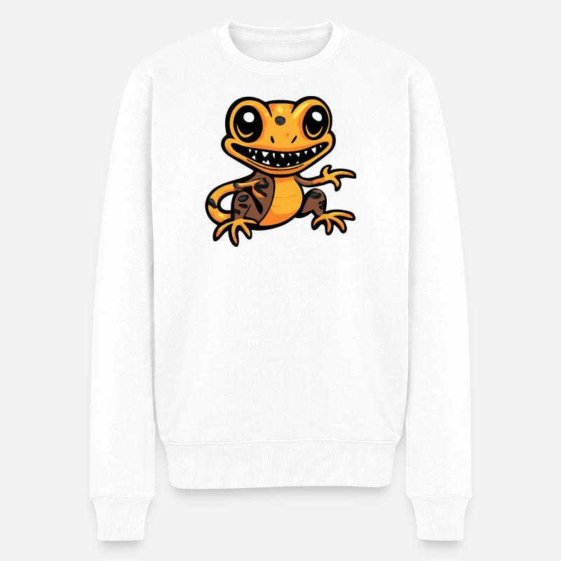 Echse Halloween Comic Lustig - Männer Premium Bio Pullover - Weiß