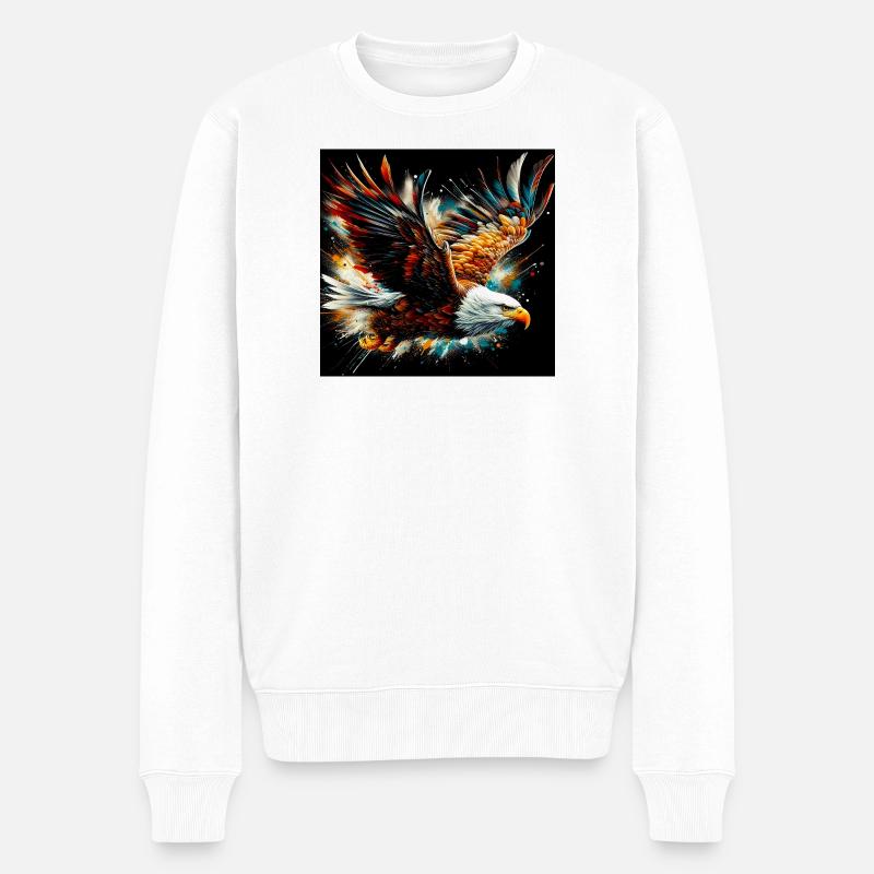 Adler - Männer Premium Bio Pullover - Weiß