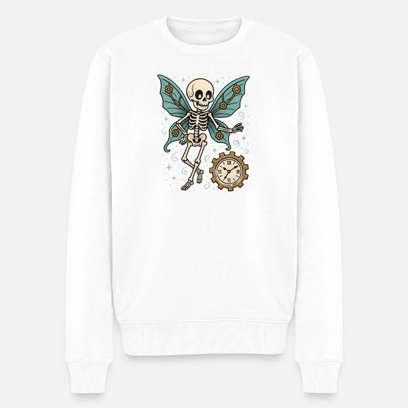 Mouvement papillon squelette - Pull Premium bio Homme - blanc