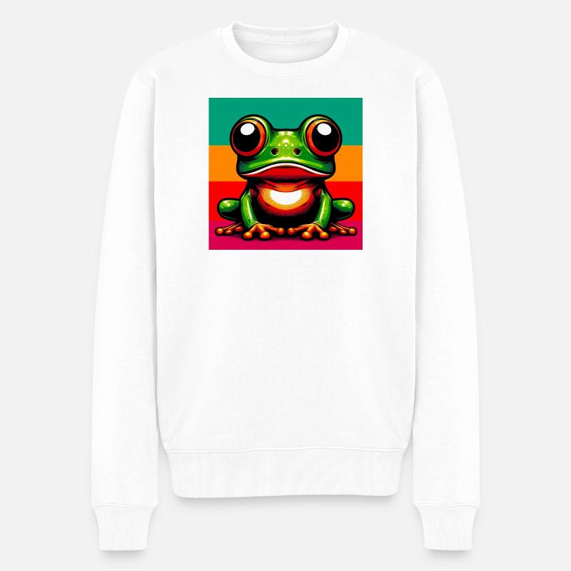 Frosch - Männer Premium Bio Pullover - Weiß