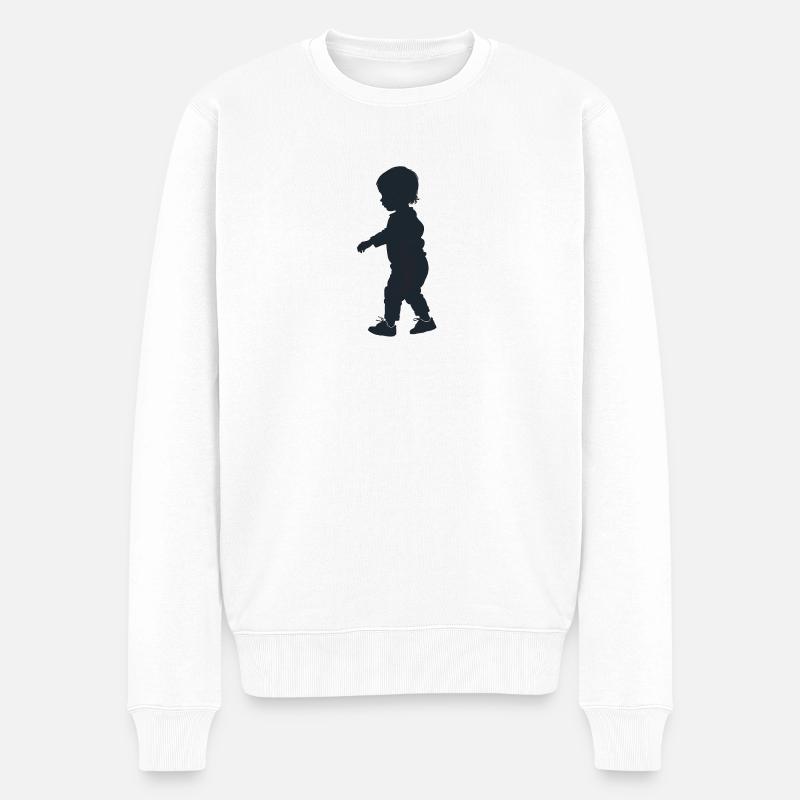 Baby - Cooles Silhouetten-Logo - Männer Premium Bio Pullover - Weiß