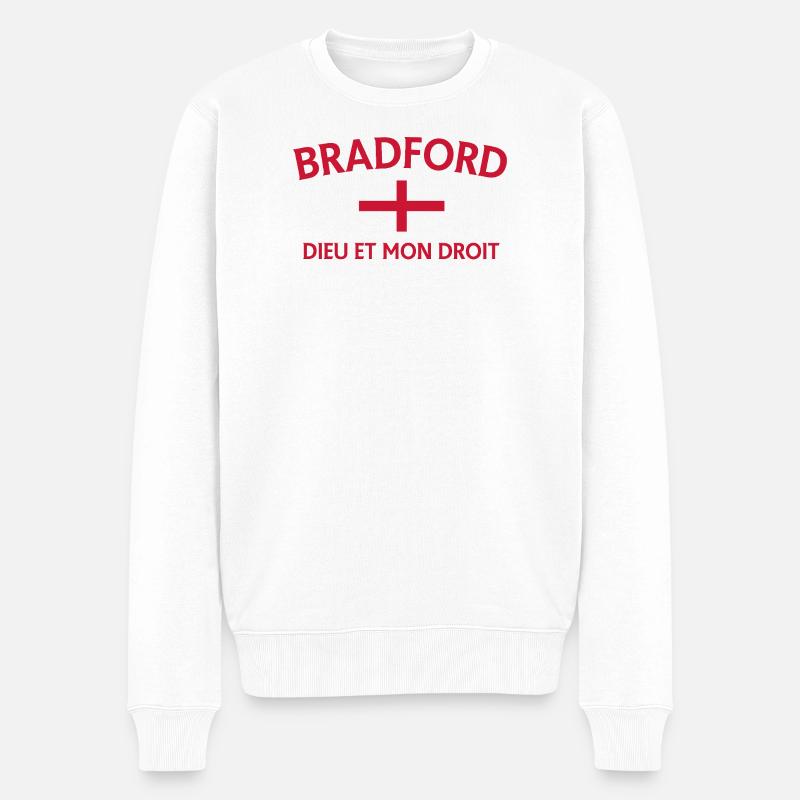 Bradford Angleterre Drapeau DDM Design - Pull Premium bio Homme - blanc