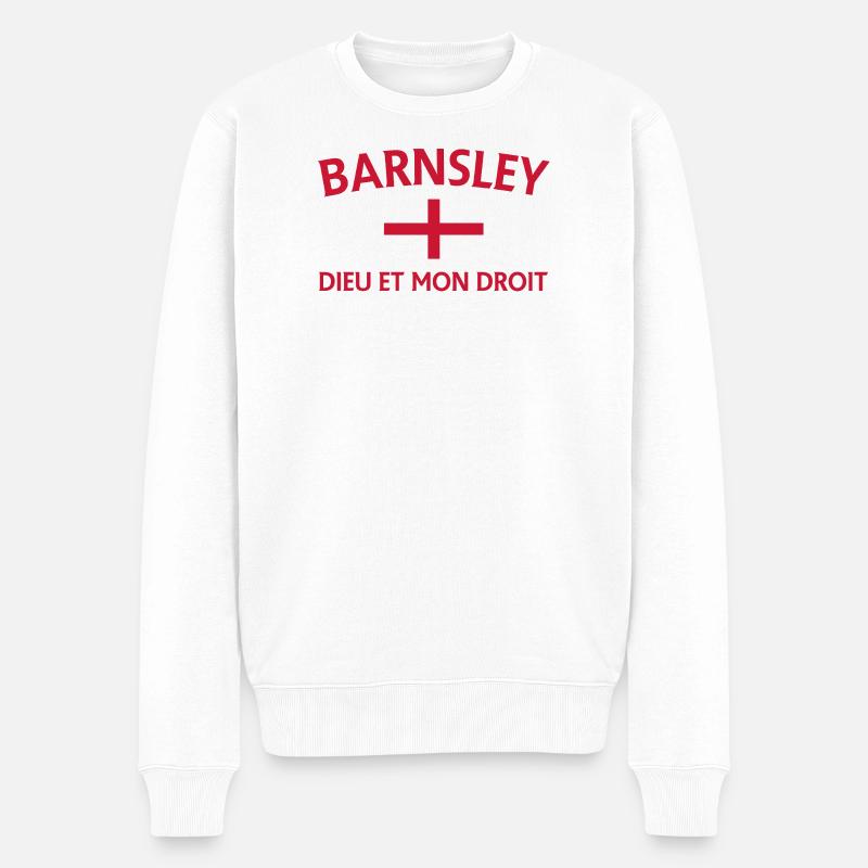 Barnsley Flagge Motto Design - Männer Premium Bio Pullover - Weiß