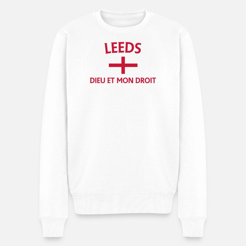 Conception du drapeau croisé de Leeds - Pull Premium bio Homme - blanc