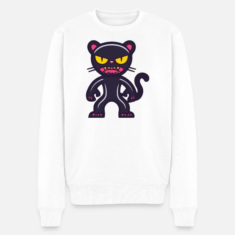 Panthère Halloween Bande dessinée drôle - Pull Premium bio Homme - blanc
