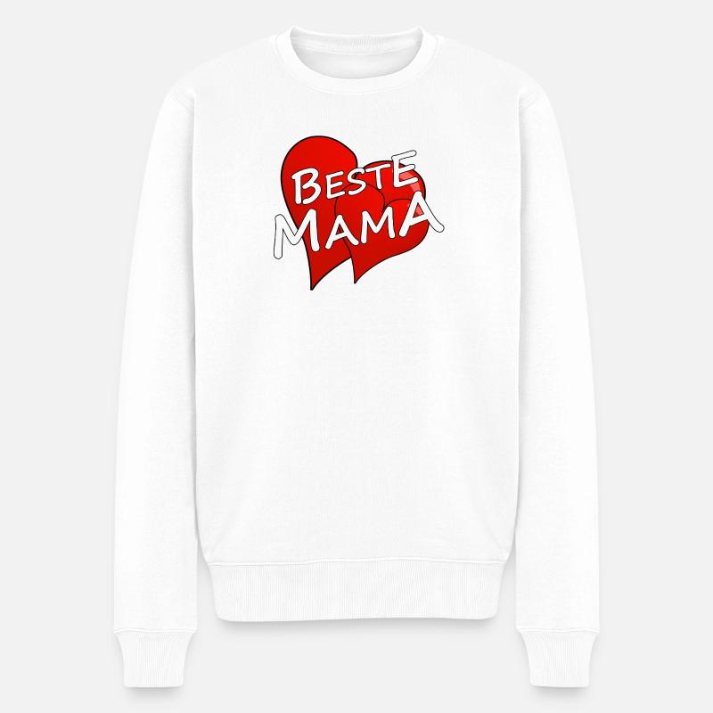 BESTE MAMA - Männer Premium Bio Pullover - Weiß