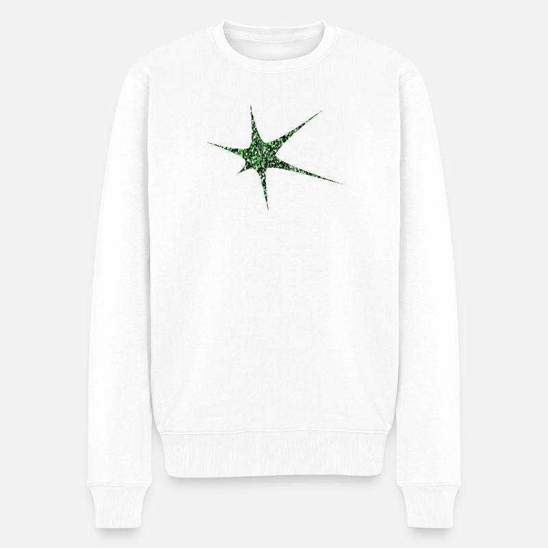 Vert Paillettes Starburst Sparkle - Pull Premium bio Homme - blanc