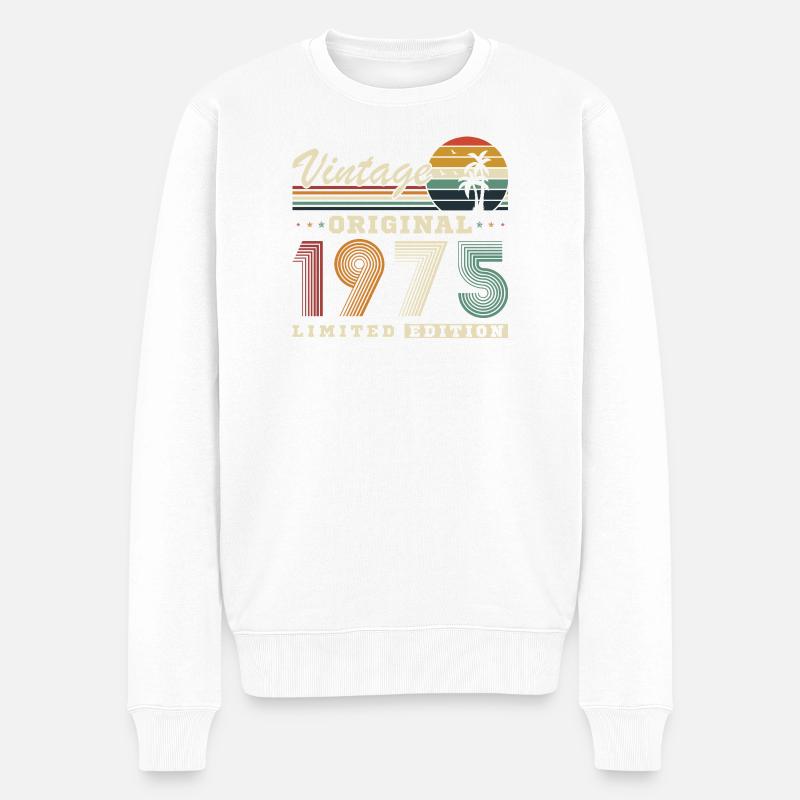 1975 Vintage Retro Geburtstagsgeschenk - Männer Premium Bio Pullover - Weiß