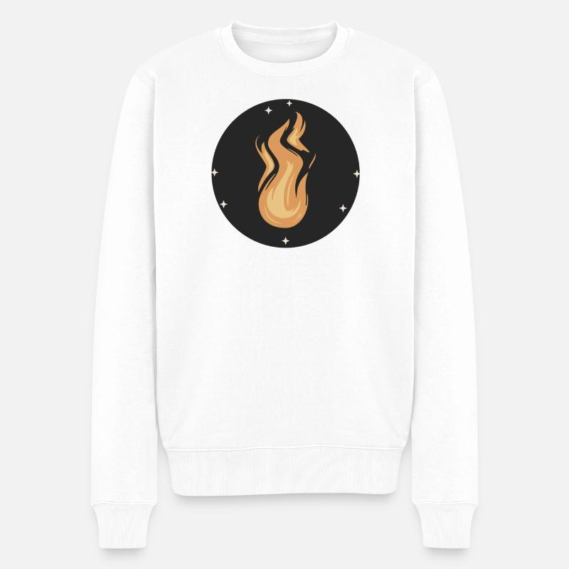 Emblème de la flamme céleste - Pull Premium bio Homme - blanc