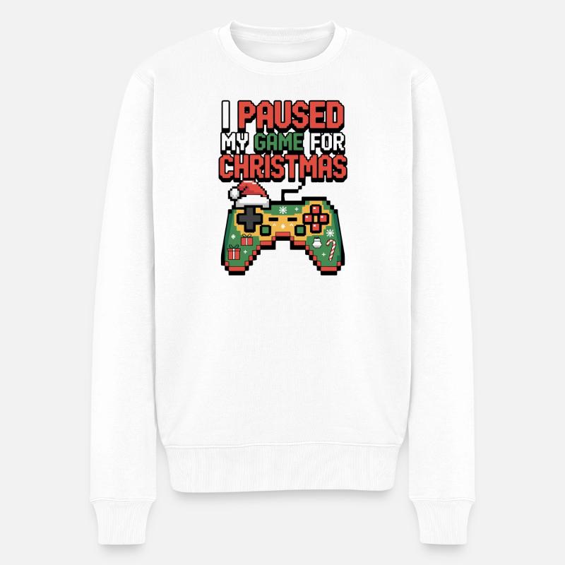 Jeu en pause Noël Jeux Noël - Pull Premium bio Homme - blanc