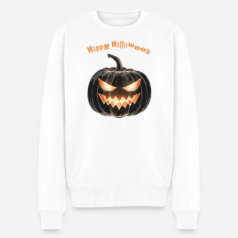 Happy Halloween - Männer Premium Bio Pullover - Weiß