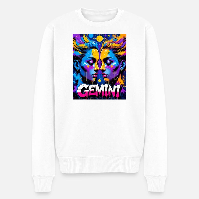 Zwillinge - Männer Premium Bio Pullover - Weiß