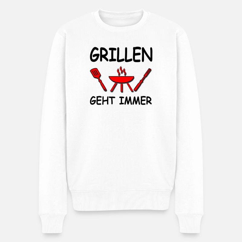 Grillen - Männer Premium Bio Pullover - Weiß
