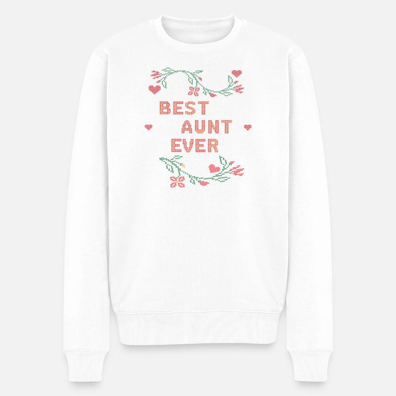 Best Aunt Ever - Männer Premium Bio Pullover - Weiß