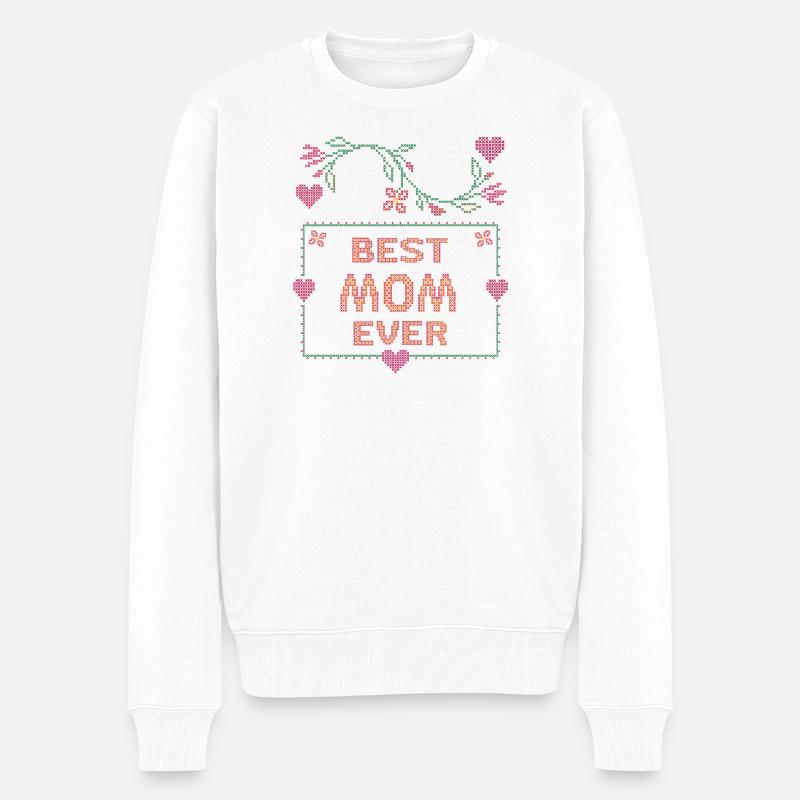beste Mama - Männer Premium Bio Pullover - Weiß
