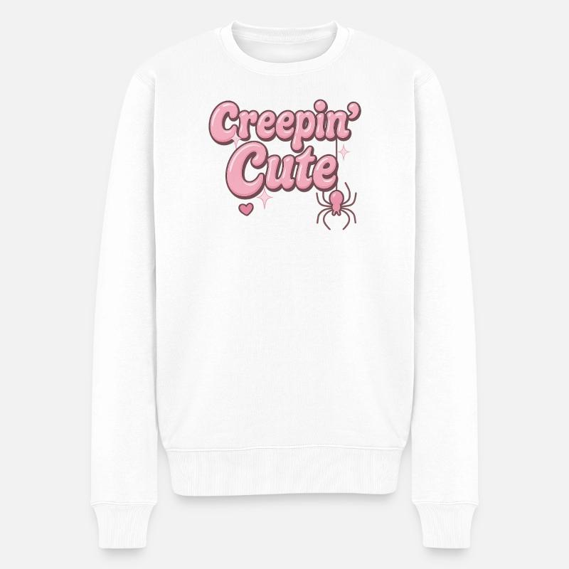 Creepin Mignon / Y2K Halloween Design - Pull Premium bio Homme - blanc
