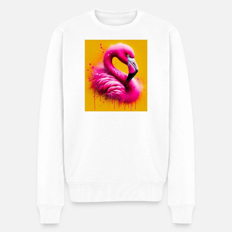 Flamingo - Männer Premium Bio Pullover - Weiß