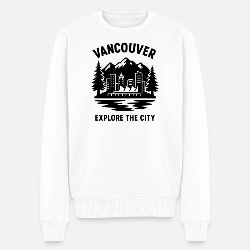 vancouver silhouette - Männer Premium Bio Pullover - Weiß