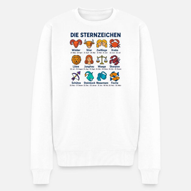 Die Sternzeichen - Männer Premium Bio Pullover - Weiß