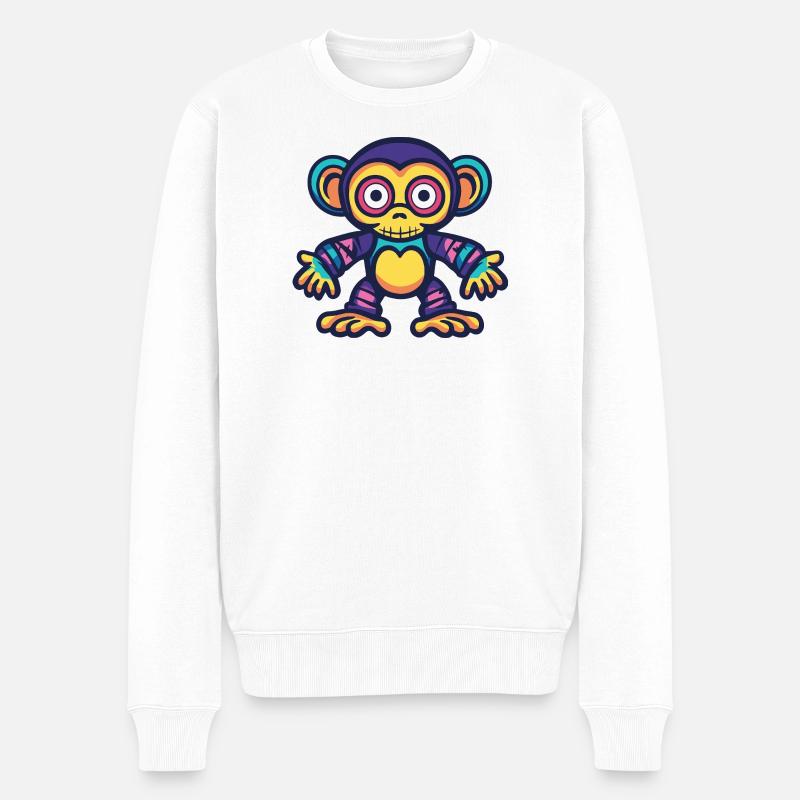 Singe Halloween Zombie - Pull Premium bio Homme - blanc